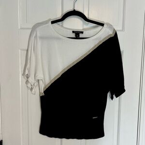 White House Black Market | Black and White Blouse, Size M - EUC